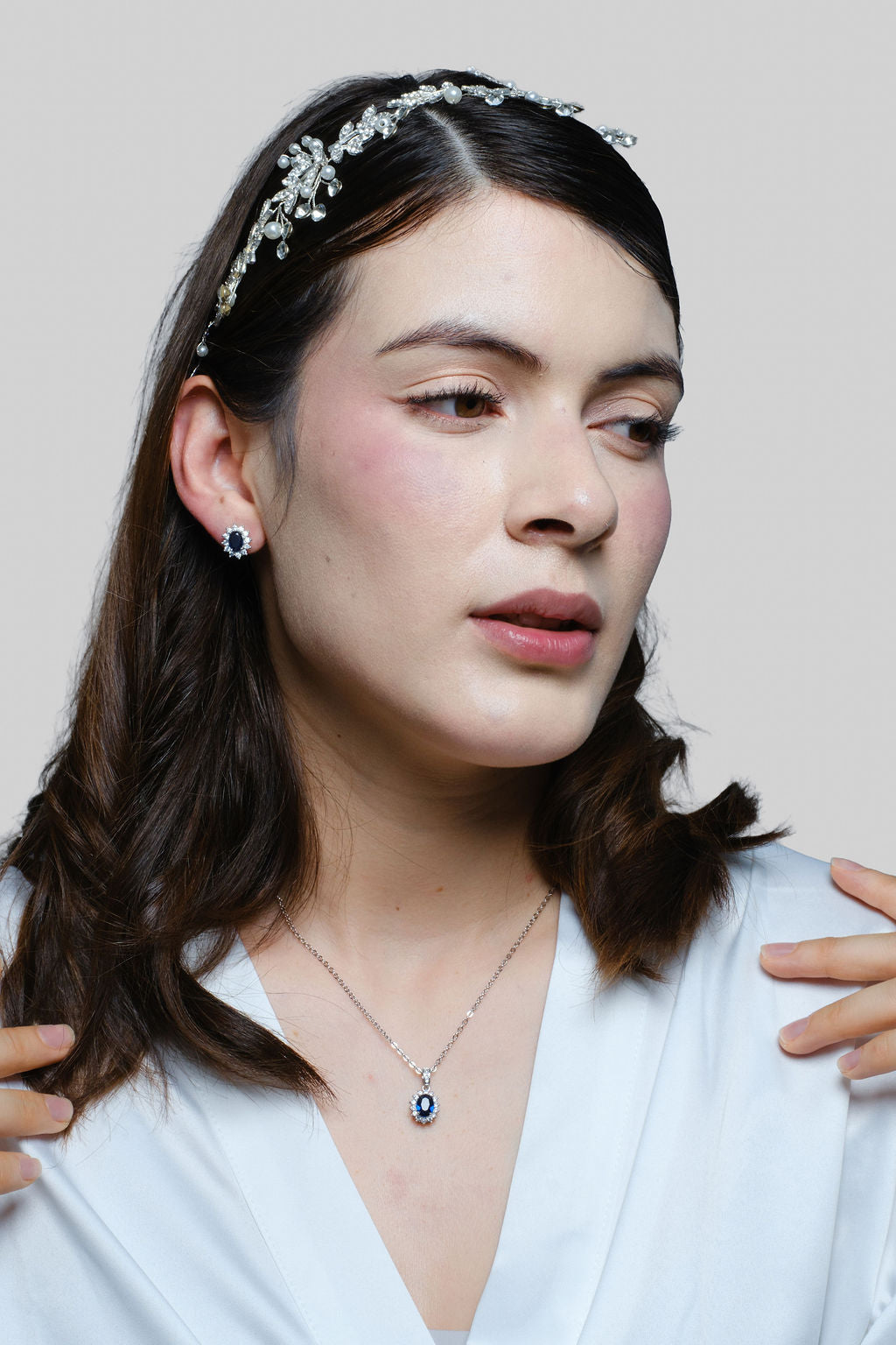 Set Aretes y Collar Bianca